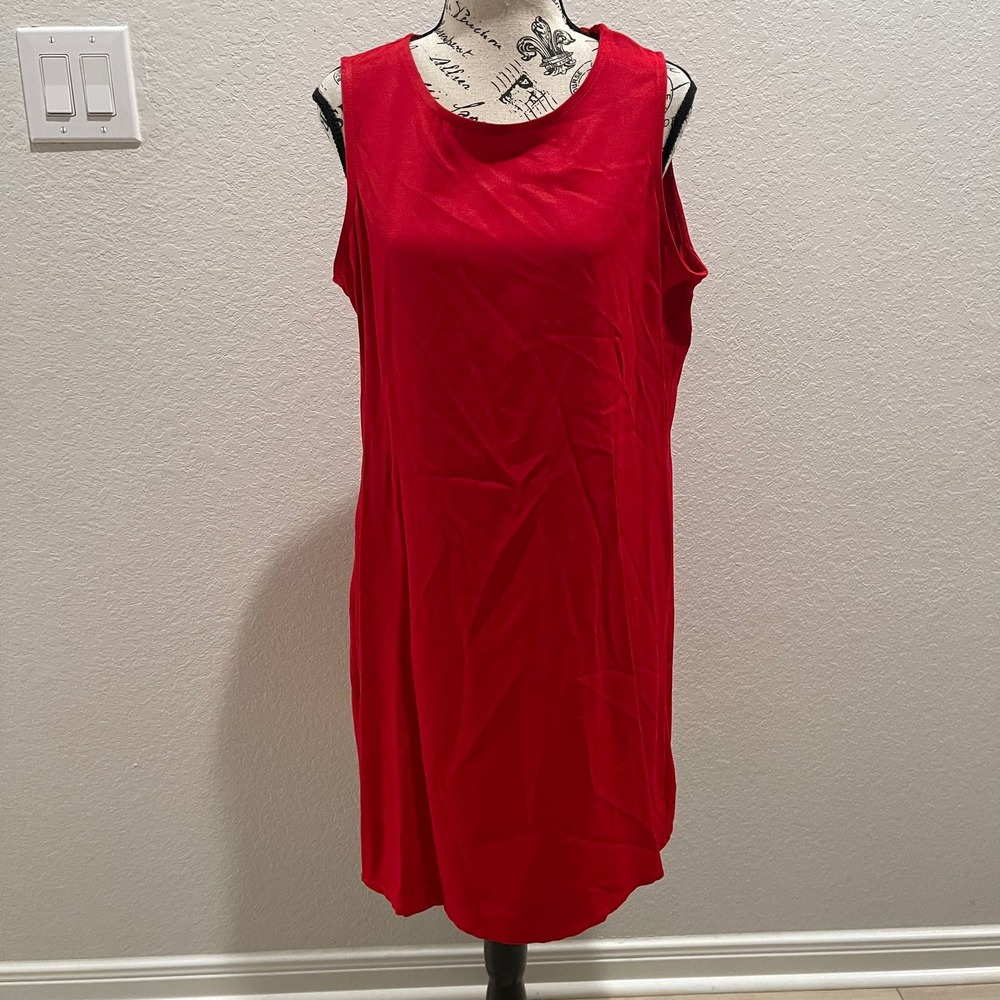 Knappe Studio Red Sleeveless Sheath Dress 12  V-neck classic formal career‎ work